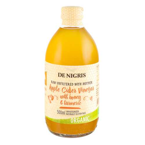 Уксус De Nigris Organic яблочный с медом и куркумой нефильтрованный 500 мл в Дикси