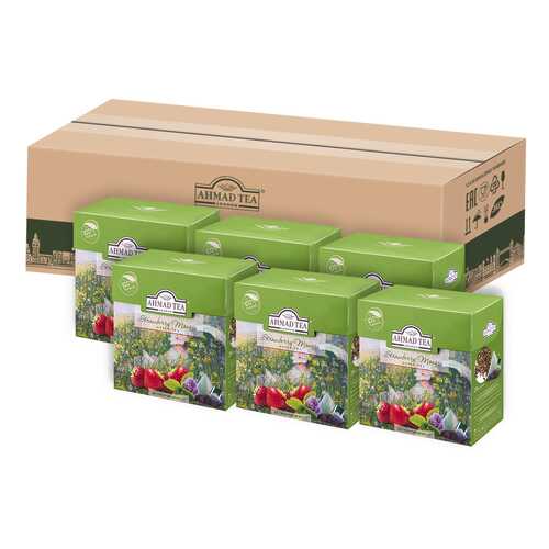 Чай Ahmad Tea Клубничный Мусс, зелёный, листовой, в пирамидках, 20х1,8г - 6 штук в Дикси