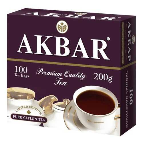 Чай Akbar English Breakfast черный байховый 2 г*100 пакетиков в Дикси