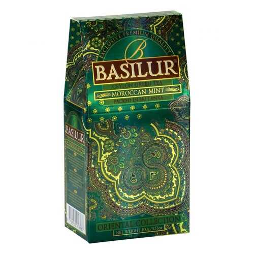 Чай Basilur Moroccan Mint, зеленый листовой с добавками, 100 гр в Дикси