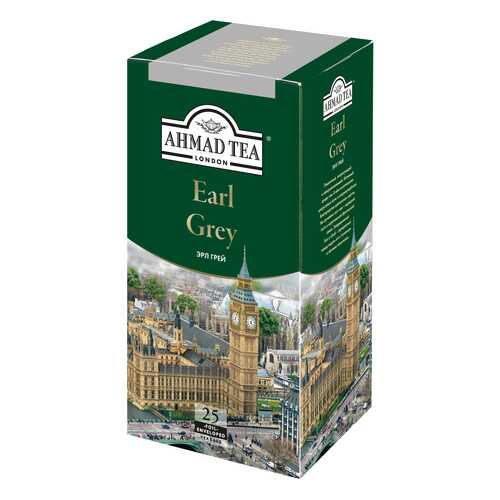 Чай черный Ahmad Tea earl grey со вкусом и ароматом бергамота 25 пакетиков в Дикси