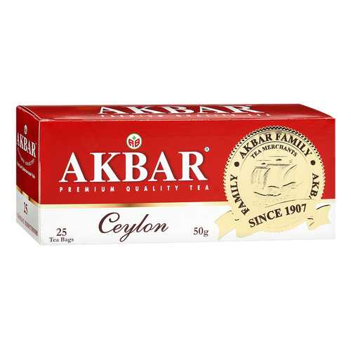 Чай черный Akbar цейлонский 25 пакетиков в Дикси