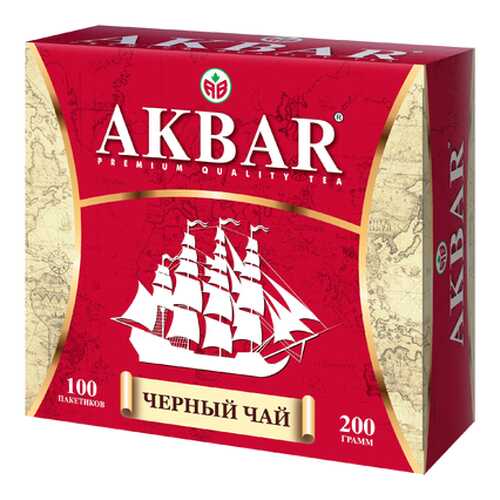 Чай черный Akbar корабль в пакетиках 200 г в Дикси