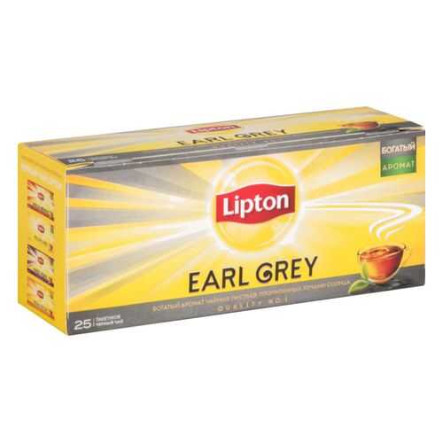 Чай черный Lipton earl grey 25 пакетиков в Дикси