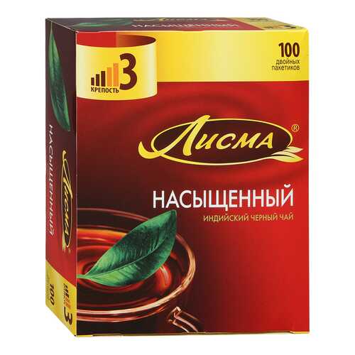 Чай черный Лисма индийский насыщенный 100 пакетиков в Дикси