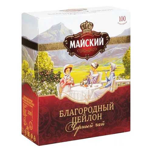 Чай черный Майский благородный цейлон 100 пакетиков в Дикси