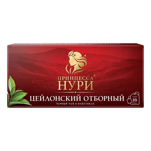 Чай черный Принцесса Нури Цейлонский Отборный 25 пакетиков в Дикси