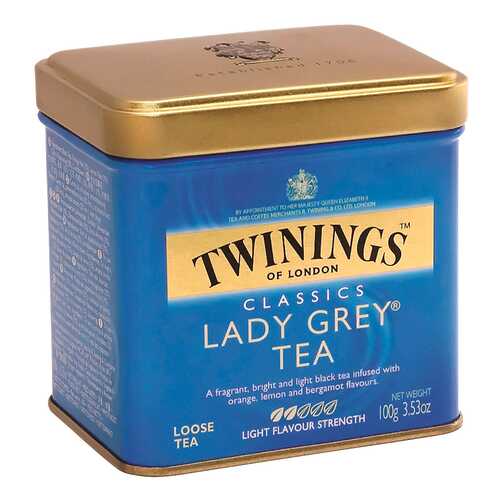 Чай черный Twinings чай леди грей с ароматом цитрусовых байховый среднелистовой 100 г в Дикси