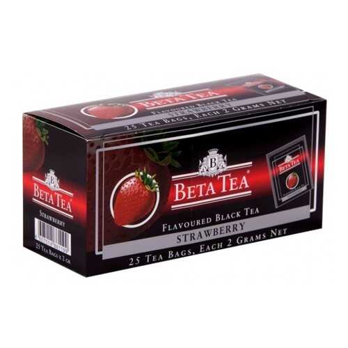 Чай черный в пакетиках для чашки Beta Tea клубника 25*2 г в Дикси