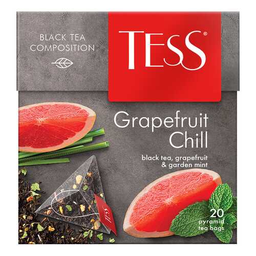 Чай черный в пирамидках Tess Grapefruit Chill 20 пакетиков в Дикси