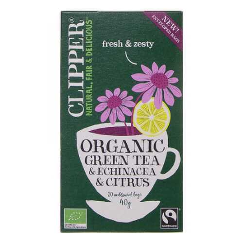 Чай CLIPPER зеленый пакетированный с ароматом цитрусовых и эхинацеей 20*2г 40г в Дикси