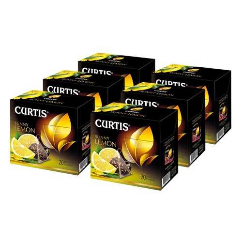 Чай Curtis Sunny Lemon, чёрный с добавками, 20 пирамидок х 6 упаковок в Дикси