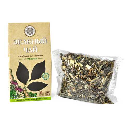 Чай Фабрика Здоровых Продуктов Зелёный чай с имбирем, 75 гр в Дикси