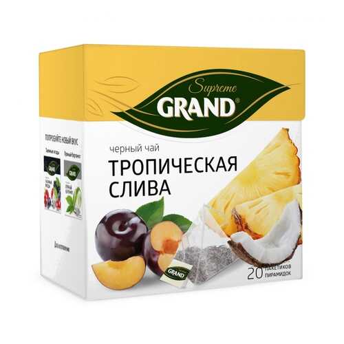 Чай Grand Тропическая Слива, черный с добавками, 20 пирамидок в Дикси