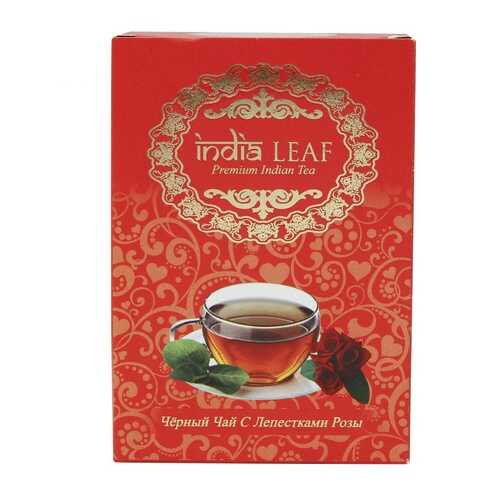Чай India leaf С лепестками роз, черный среднелистовой с добавками, 100 гр в Дикси