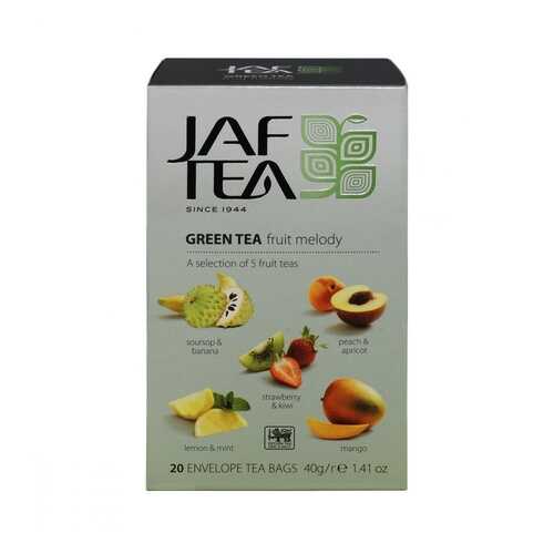 Чай Jaf Tea Green Fruit Melody зеленый с добавками ассорти 5 видов по 4 сашета в Дикси