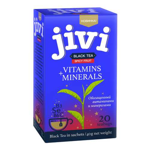 Чай Jivi Black tea Spicy Fruit, черный с добавками, 20 пакетиков в Дикси