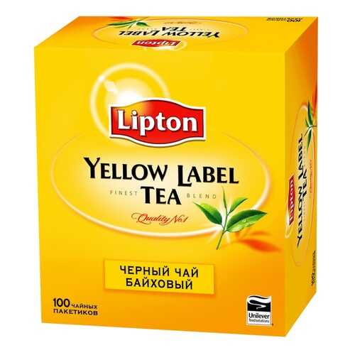 Чай Lipton черный байховый 100 пакетиков 200 г в Дикси