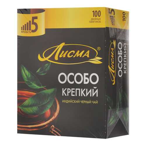 Чай Лисма особо крепкий черный 100 пакетиков в Дикси