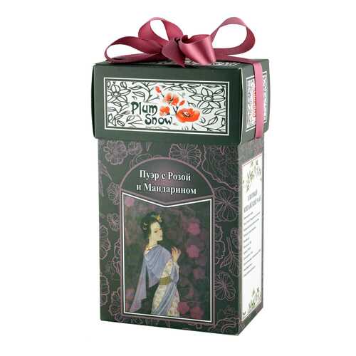 Чай Plum Snow Чёрный чай Пуэр с Розой и Мандарином, чёрный листовой, 100 гр в Дикси