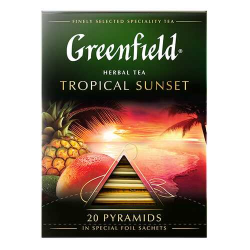 Чай травяной в пирамидках Greenfield Tropical Sunset 20 пакетиков в Дикси