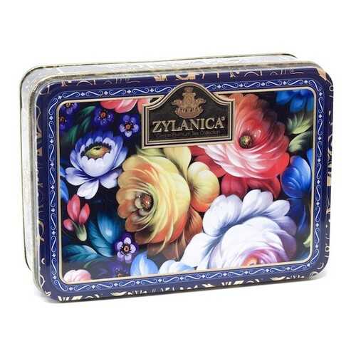 Чай Zylanica Blue шкатулка с цветами черный листовой Super Pekoe 100 г в Дикси