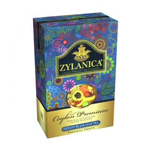 Чай Zylanica Ceylon Premium Tropical Fruits черный листовой с кусочками фруктов 100 г в Дикси
