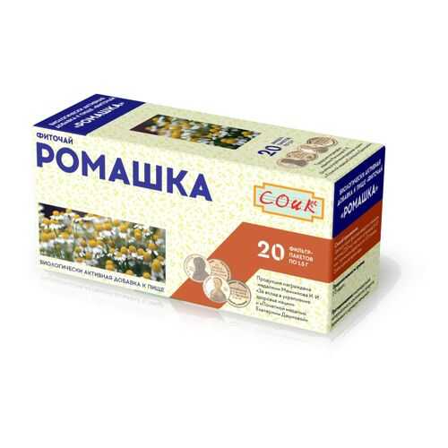 Фиточай ромашка цветки 20*1.5 г в Дикси