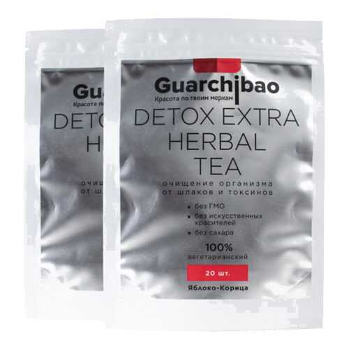 GUARCHIBAO DETOX EXTRA HERBAL TEA набор из 2 упаковок чая для детокса Яблоко-Корица в Дикси