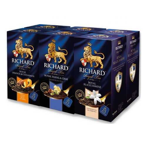 Набор чая Richard Orange & Cinnamon, Masala Chai, Black Jasmine 26*5 пакетиков в Дикси