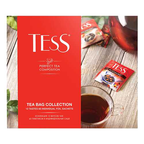 Подарочный набор Tess 12 видов чая и чайных напитков 60 пакетиков в Дикси