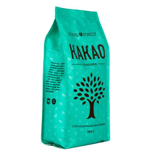 Какао порошок Royal Forest натуральный 200 г в Дикси