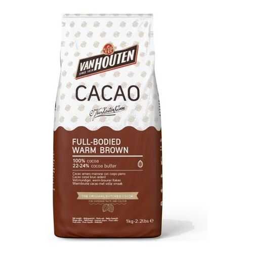 Какао порошок Van Houten 100% full-bodied warm brown 22-24% 1 кг в Дикси