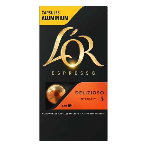 Капсулы L’OR Espresso Delizioso для кофемашин Nespresso 10 капсул в Дикси