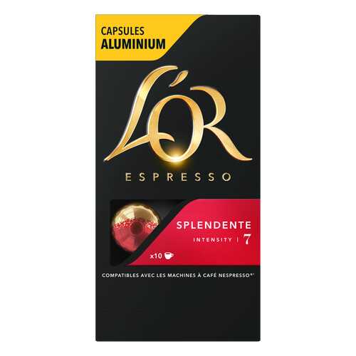 Капсулы L’OR Espresso Splendente для кофемашин Nespresso 10 капсул в Дикси