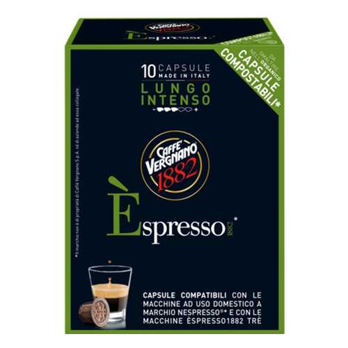 Капсулы Vergnano e`spresso lungo intenso для кофемашин Nespresso 10 капсул в Дикси