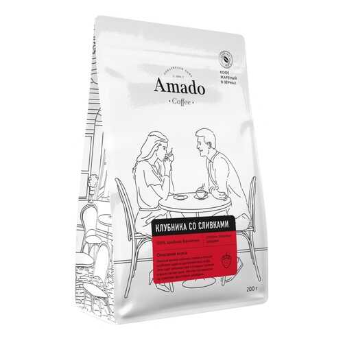 Кофе Amado Клубника со сливками, ароматизированный в зернах, 200 гр в Дикси