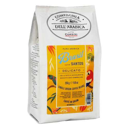 Кофе Compagnia Dell'Arabica Brasil Santos в зёрнах 250 г в Дикси
