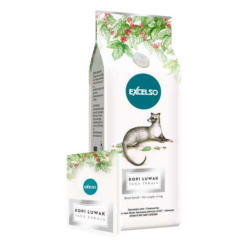 Кофе Excelso обжаренный в зерне Kopi Luwak tana toraja 100 г в Дикси