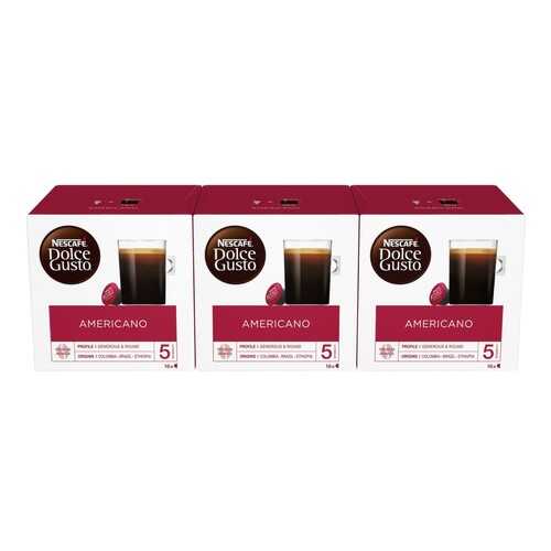 Кофе натуральный жареный молотый Nescafe Dolce Gusto Americano 3 штуки по 16 капсул в Дикси