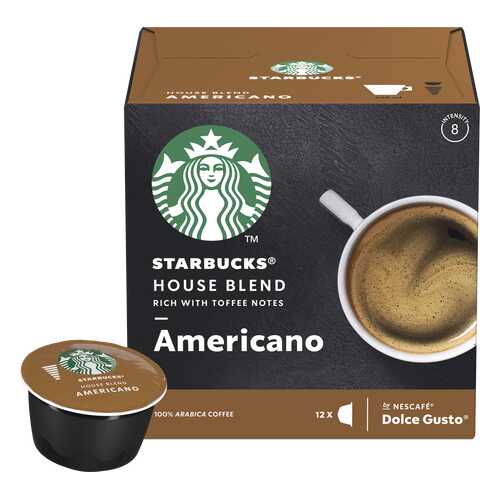 Кофе в капсулах Starbucks House Blend Americano для Nescafe Dolce Gusto 12 шт в Дикси