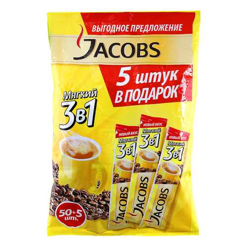 Кофейный напиток растворимый Jacobs классика 3в1 55*12 г в Дикси