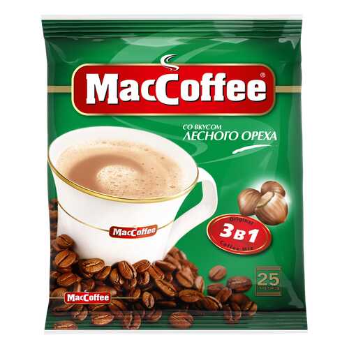 Напиток кофейный растворимый 3в1 MacCoffee Лесной Орех, м/уп 18г*25*20 (У) блок в Дикси