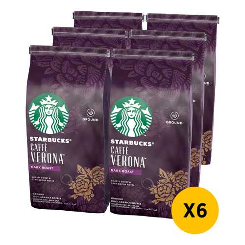 STARBUCKS Dark Cafe Verona кофе молотый 6 штук по 200г в Дикси