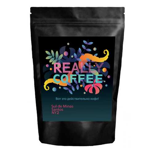 Свежеобжаренный кофе Really Coffee в зернах Бразилия Сантос Sul de Minas 250 г в Дикси