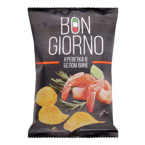Чипсы Bon Giorno картофельные креветка в белом вине 90 г в Дикси