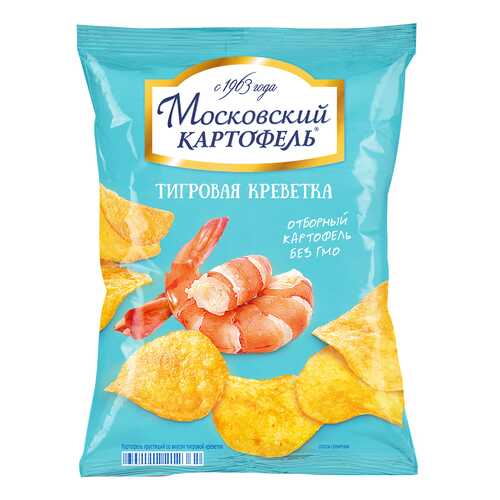 Чипсы картофельные Московский картофель тигровая креветка 150 г в Дикси