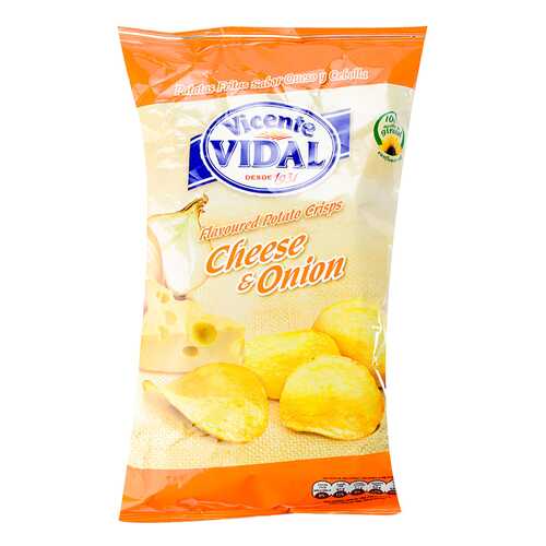 Чипсы картофельные Vicente Vidal с сыром и луком 135 г в Дикси
