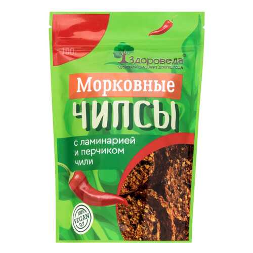 Чипсы морковные Здороведа с ламинарией и перчиком чили 100 г в Дикси