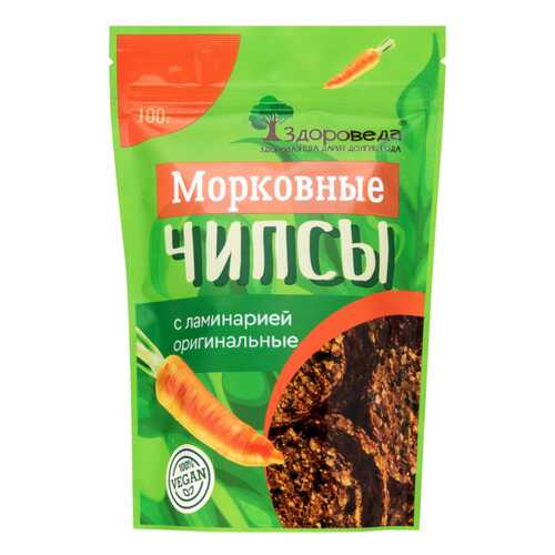Чипсы морковные Здороведа с ламинарией оригинальные 100 г в Дикси